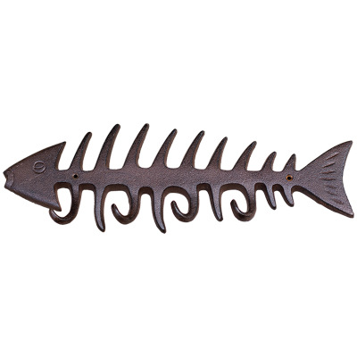 Outdoor Furniture Iron - Cast Iron Fishbone Molding Hook Wall