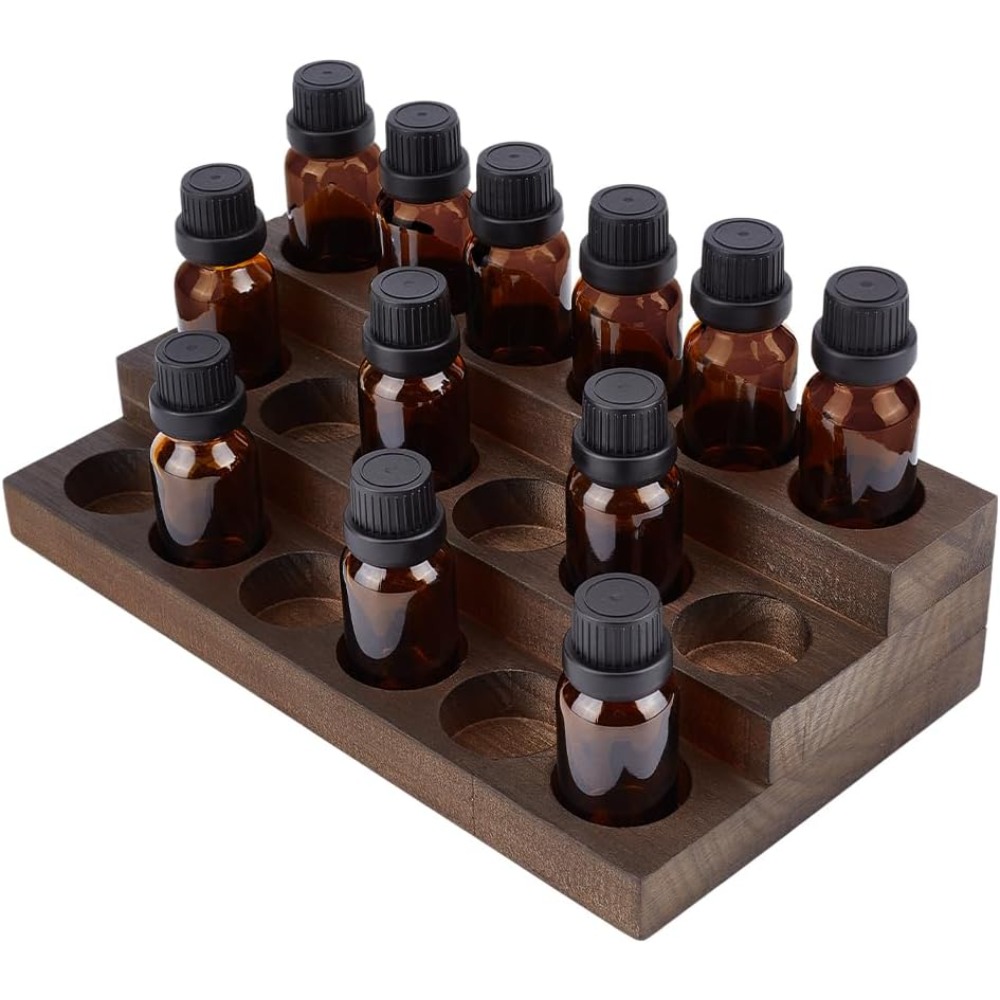 Outdoor Furniture Oil - 3-Tier 18 Slots Wooden Essential Oil