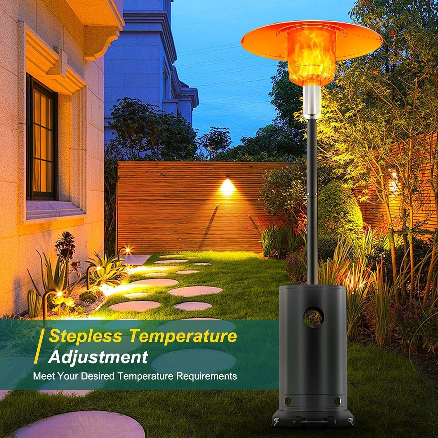 Patio Heater Standing - 48,000 BTU Outdoor Heat Lamp -