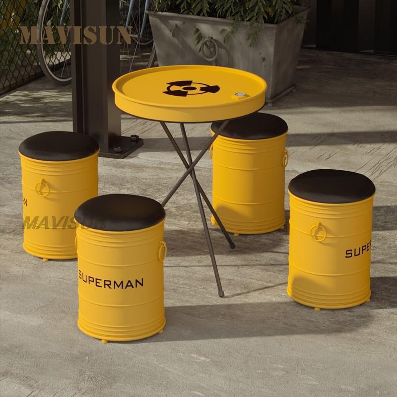 Outdoor Furniture Oil - Creative Wrought Iron Oil Drum Deck