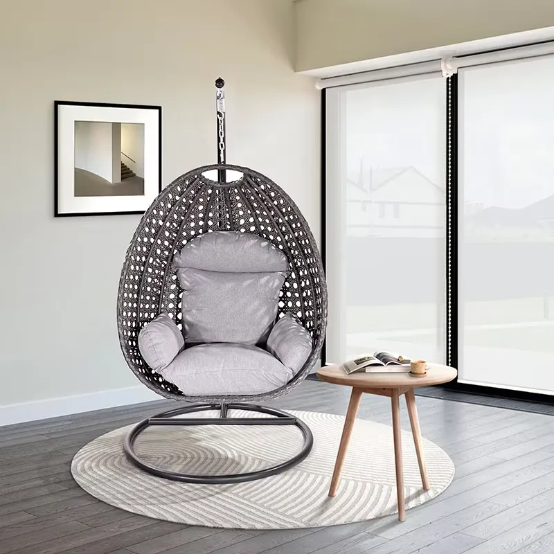 Outdoor Furniture Egg Chair - Luxury Modern Garden Wicker Metal Hanging