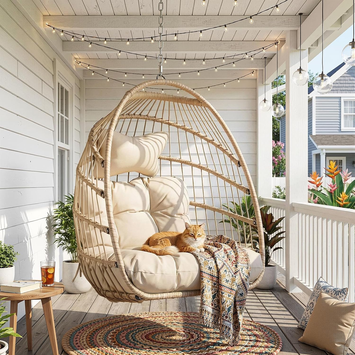 Outdoor Hanging Egg Chair With - đánh giá và giá Outdoor Furniture Without Cushions