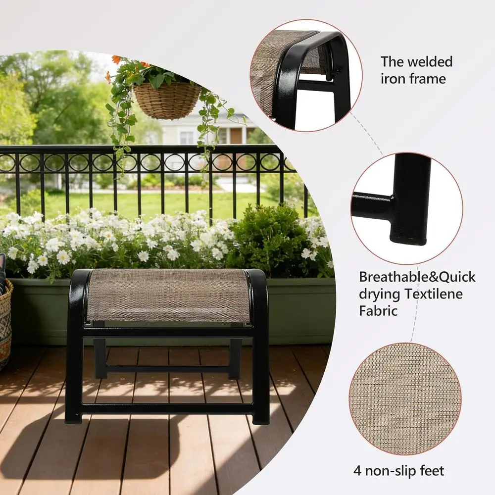 Patio Ottoman Set, Outdoor 2-P - đánh giá và giá Outdoor Furniture Iron