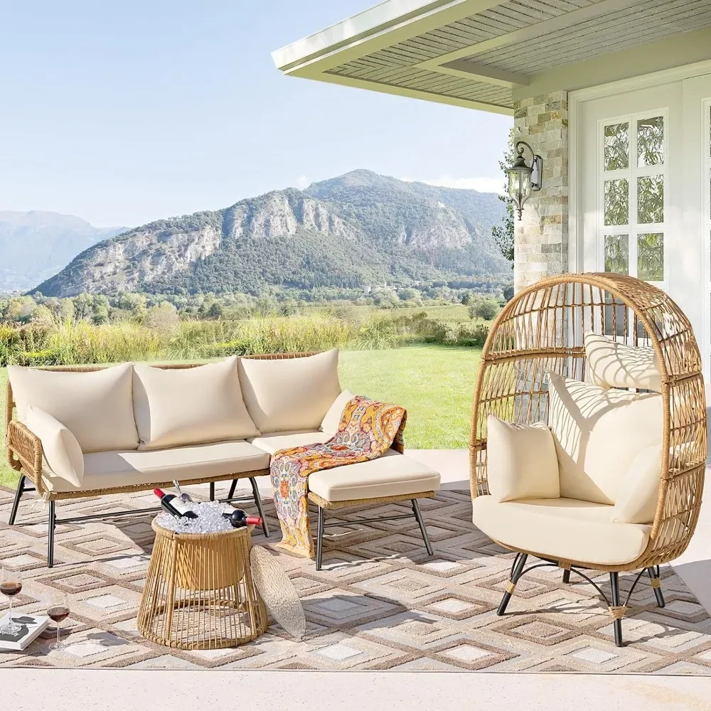A 3/4/5 Piece Boho Outdoor Pat - đánh giá và giá Outdoor Furniture Egg Chair