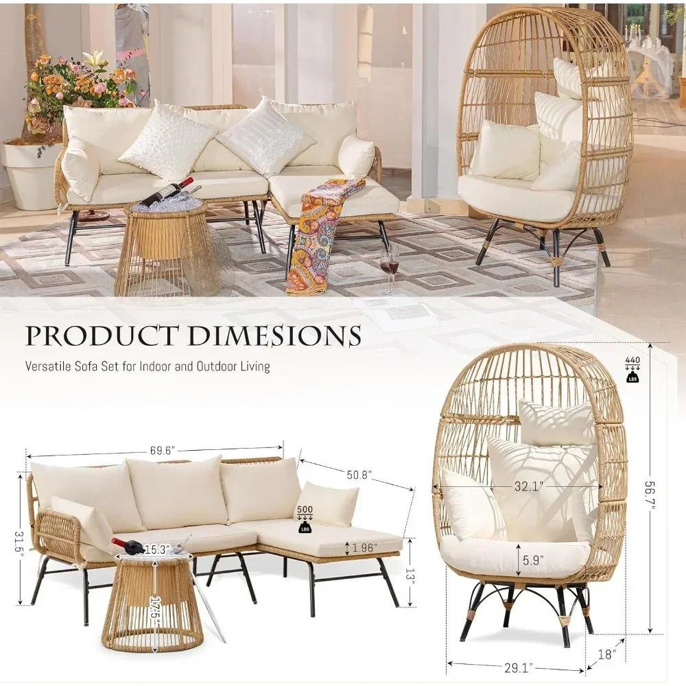 A 3/4/5 Piece Boho Outdoor Pat - đánh giá và giá Outdoor Furniture Egg Chair