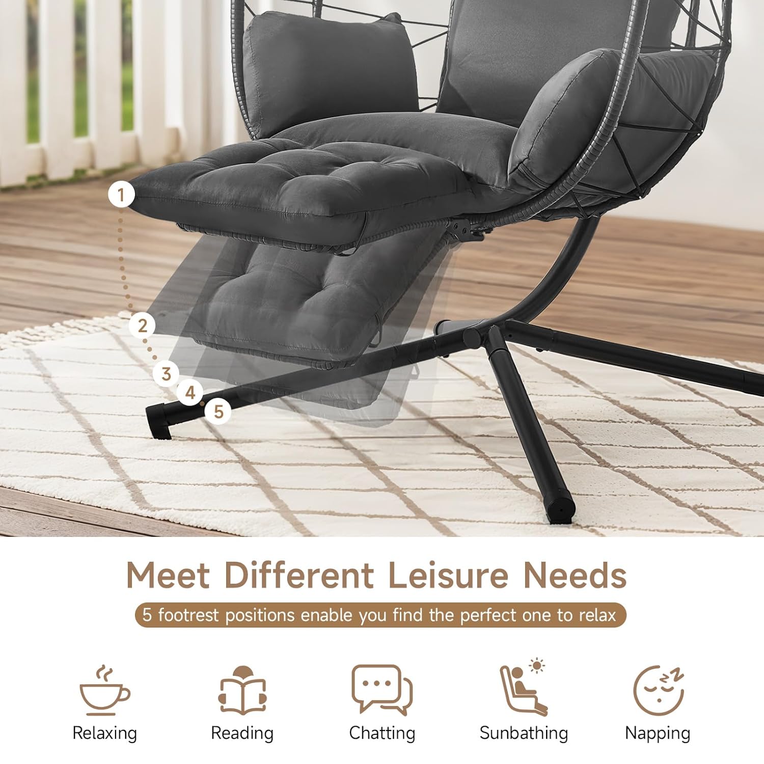 Hanging Egg Chair with Adjusta - đánh giá và giá Outdoor Furniture Egg Chair