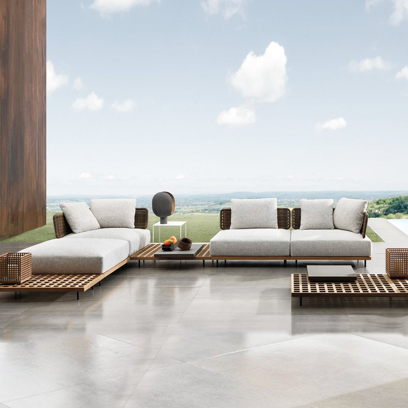 qw-Outdoor Sofa Patio Villa Te - đánh giá và giá Outdoor Furniture Teak Wood