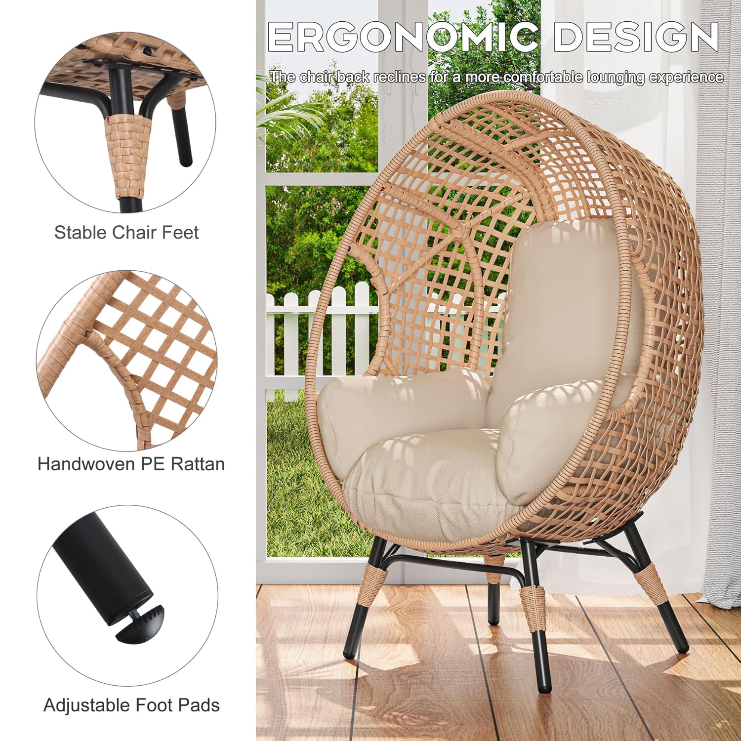 Elegant Arc Back Hanging Egg C - đánh giá và giá Outdoor Furniture Egg Chair