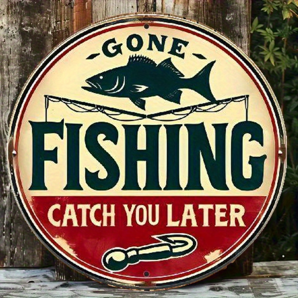 Vintage Fishing Aluminum Sign  - đánh giá và giá Outdoor Furniture Shop