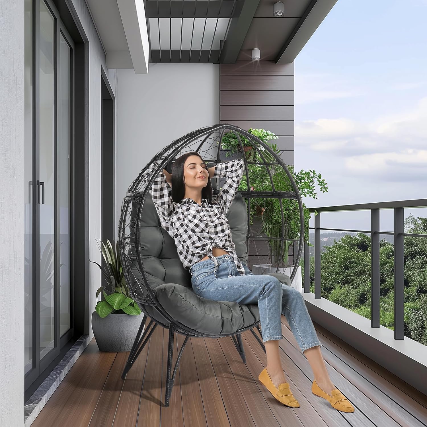 Oversized Wicker Egg Chair Cus - đánh giá và giá Outdoor Furniture Egg Chair