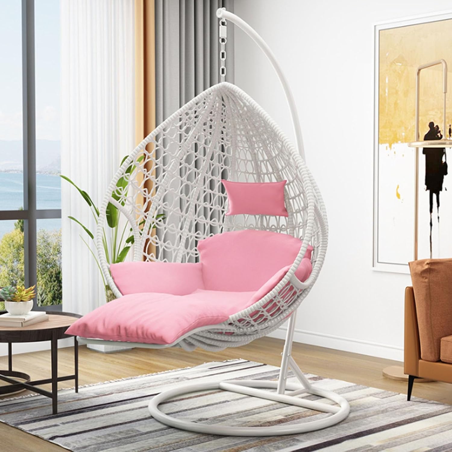 PE Rattan Hanging Egg Chair wi - đánh giá và giá Outdoor Furniture Egg Chair