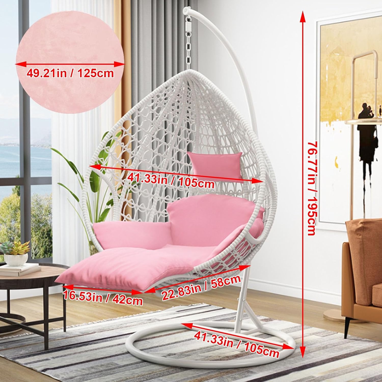 PE Rattan Hanging Egg Chair wi - đánh giá và giá Outdoor Furniture Egg Chair