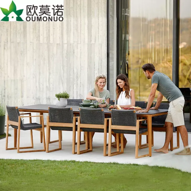 Outdoor Rattan Teak Dining Set - đánh giá và giá Outdoor Furniture Teak Wood