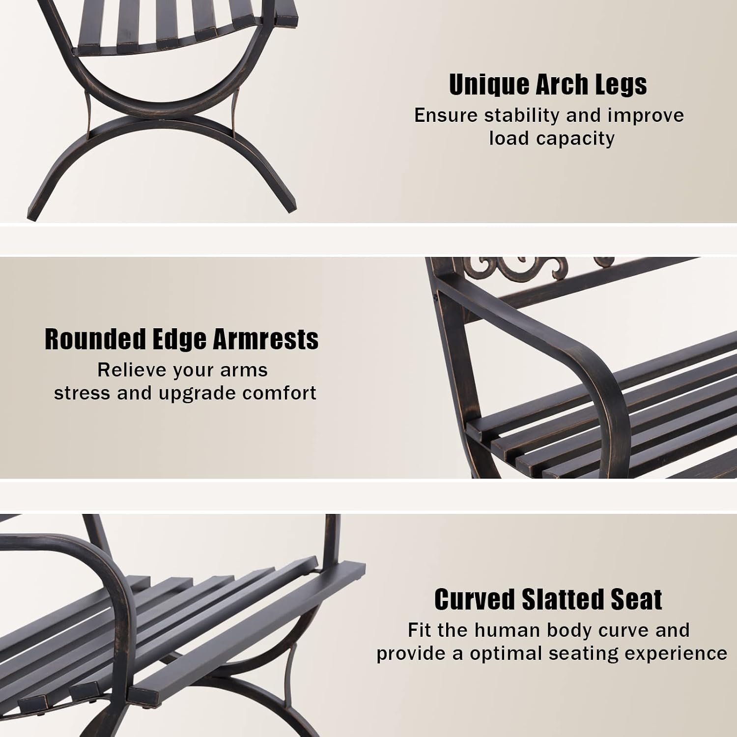 Bronze 50 Inch Outdoor Garden  - đánh giá và giá Outdoor Furniture Iron