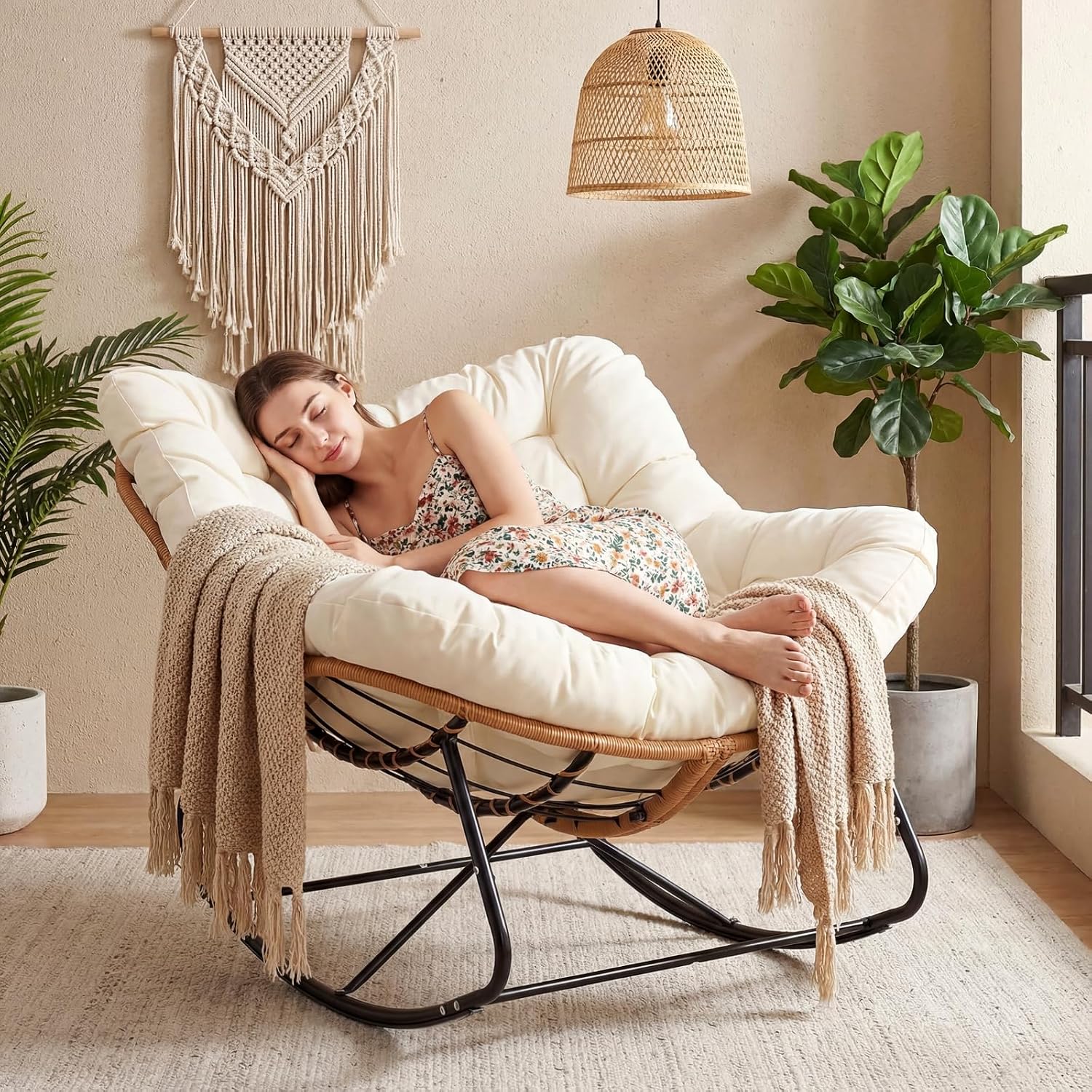 Oversized Outdoor Papasan Rock - đánh giá và giá Outdoor Furniture Egg Chair