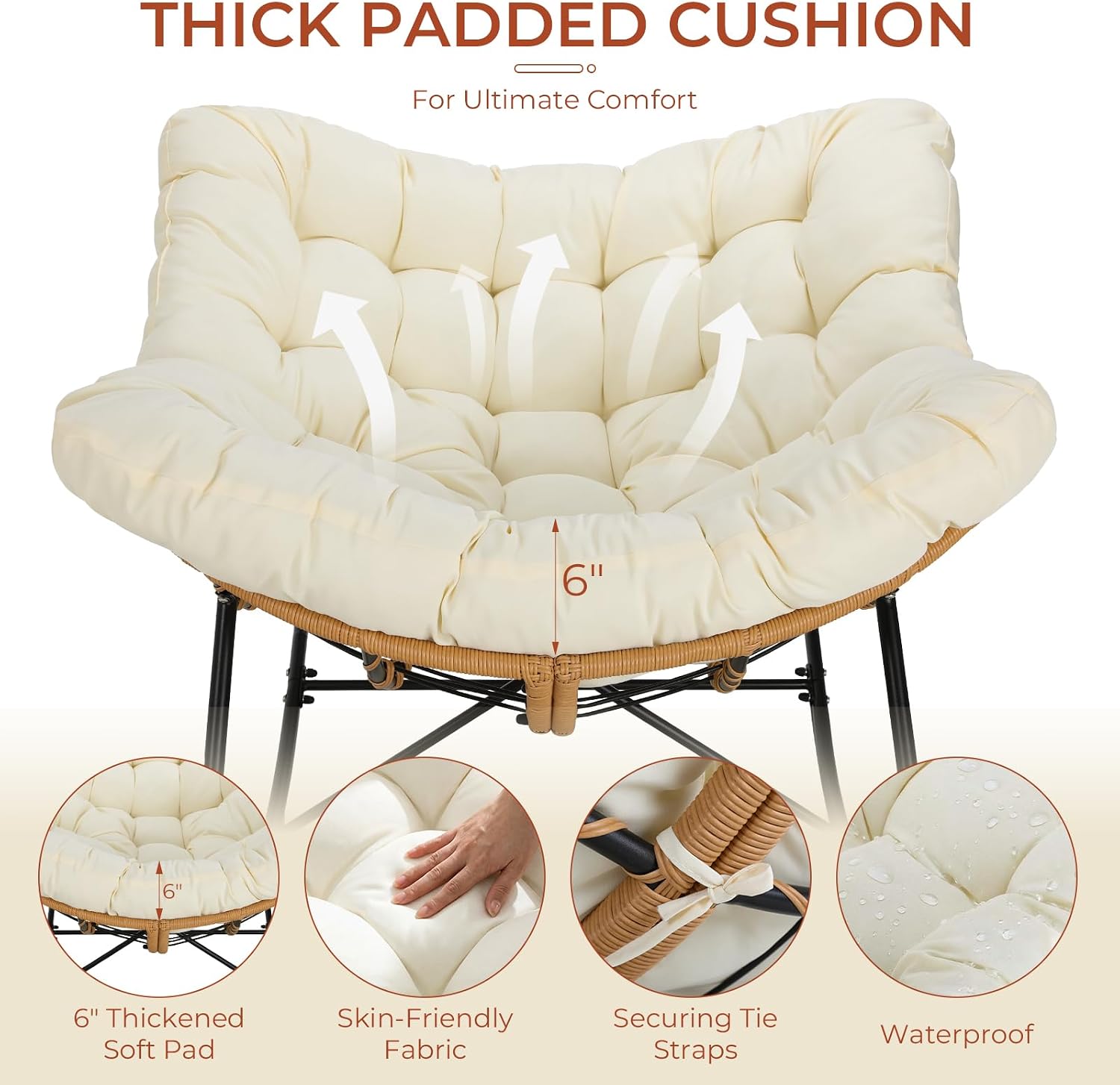 Oversized Outdoor Papasan Rock - đánh giá và giá Outdoor Furniture Egg Chair