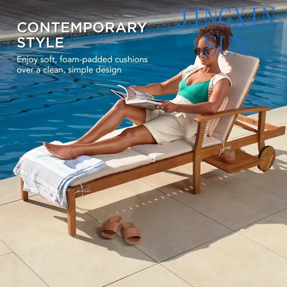 79x26in Acacia Wood Chaise Lou - đánh giá và giá Outdoor Furniture Without Cushions
